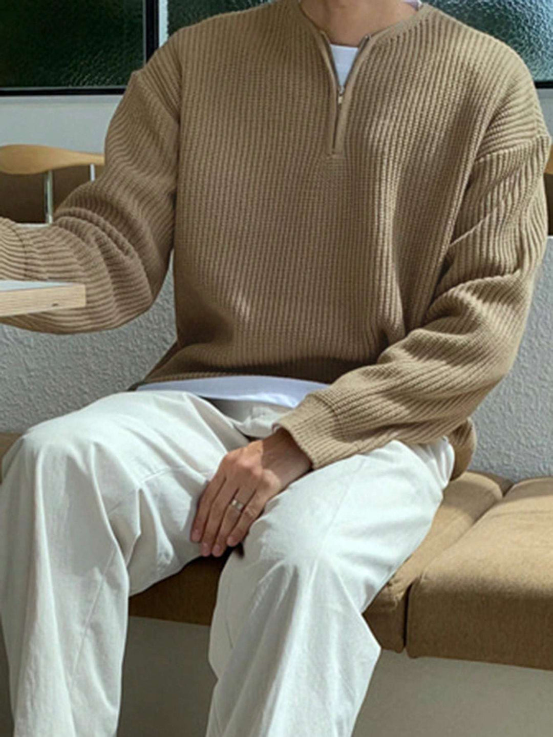 Loose Striped Knitted Sweater for Men - Ronan-Green-XS-Nora Luxe