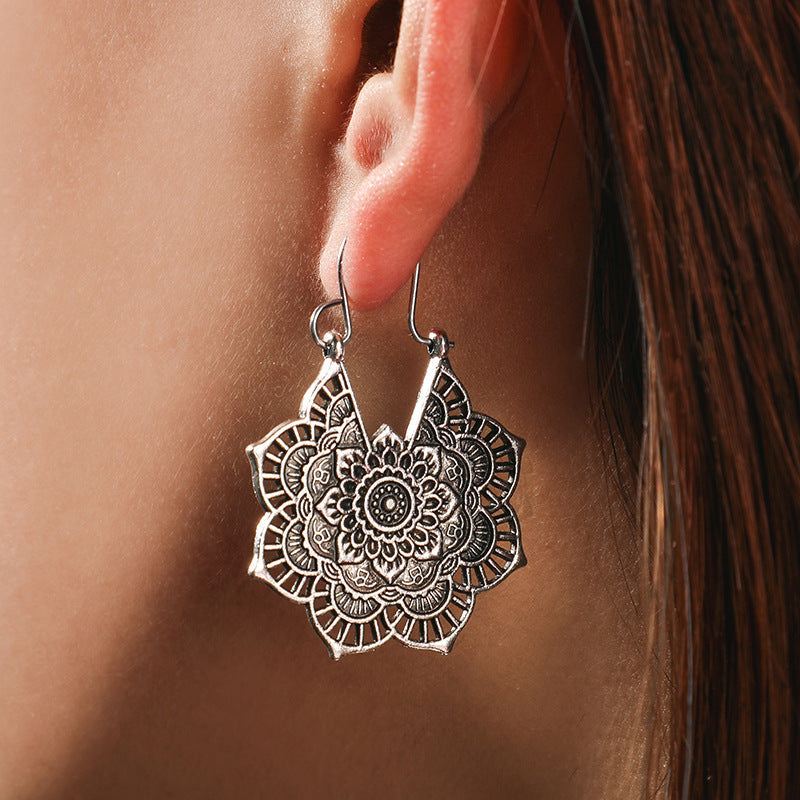 Lotus Mandala Earrings - Levana-Gold-Nora Luxe