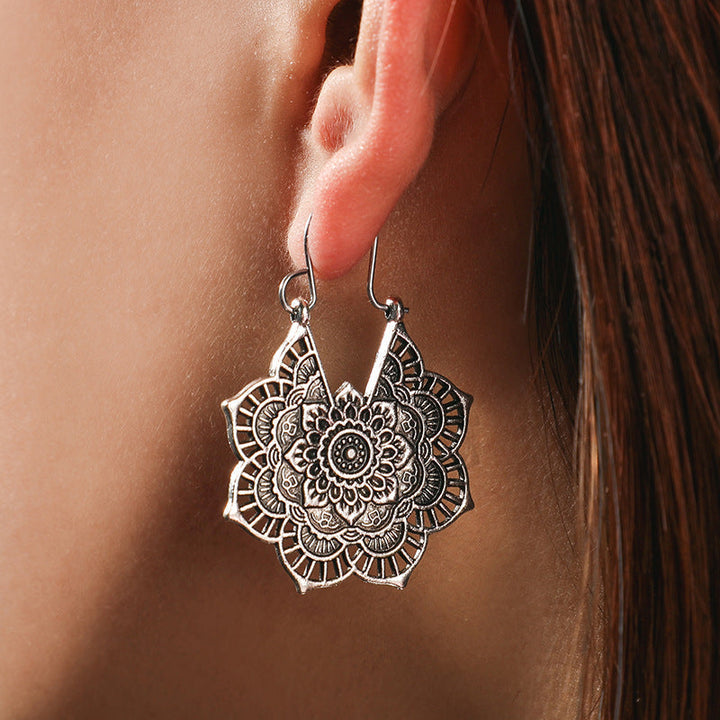 Lotus Mandala Earrings - Levana-Gold-Nora Luxe