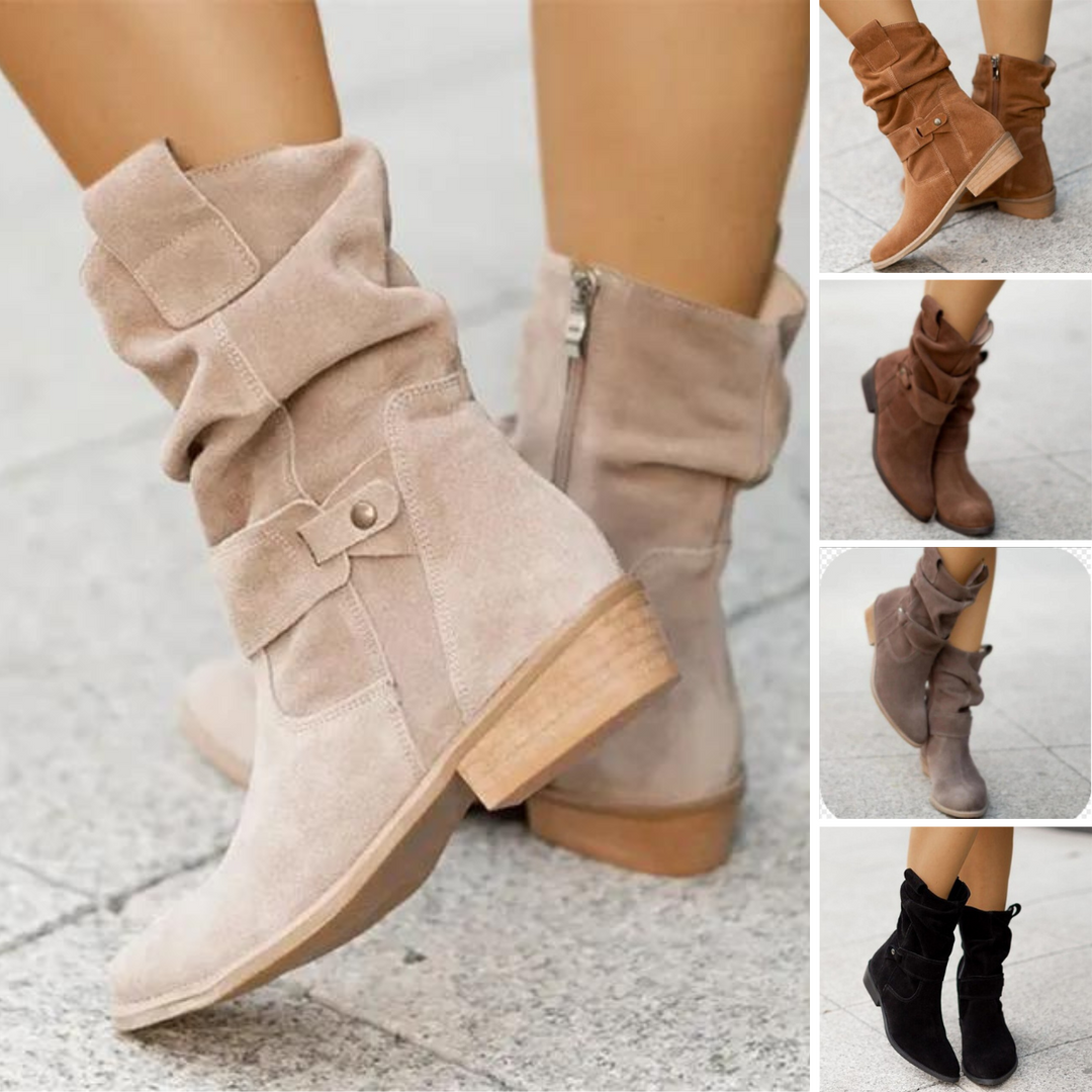 Low Winter Boots - Freya-Apricot-4-Nora Luxe