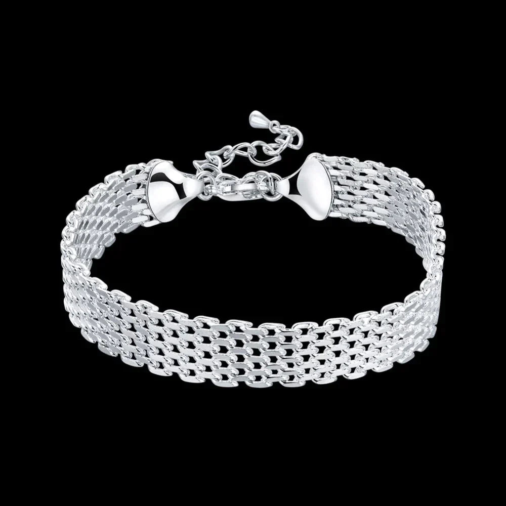 Lucky Silver Braided Bracelet | Fortune Positivity Charm-Nora Luxe