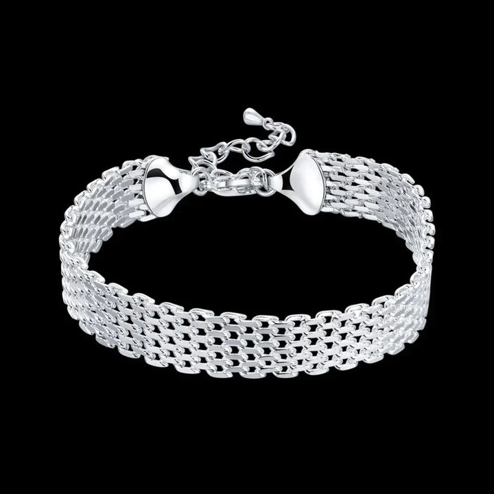 Lucky Silver Braided Bracelet | Fortune Positivity Charm-Nora Luxe