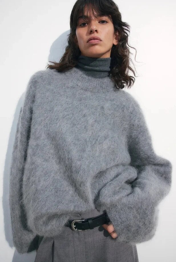 Luna Sweater-Gray-S-Nora Luxe
