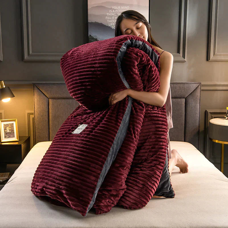 Luxurious and Comfortable Duvet Cover - DreamWeave-Bordeaux Red-59.06 × 78.74 in including 2 pillowcases-Nora Luxe
