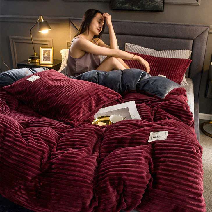 Luxurious and Comfortable Duvet Cover - DreamWeave-Gray-59.06 × 78.74 in including 2 pillowcases-Nora Luxe