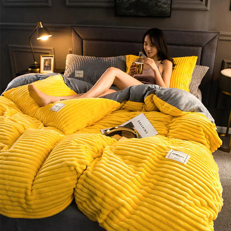 Luxurious and Comfortable Duvet Cover - DreamWeave-Gray-59.06 × 78.74 in including 2 pillowcases-Nora Luxe