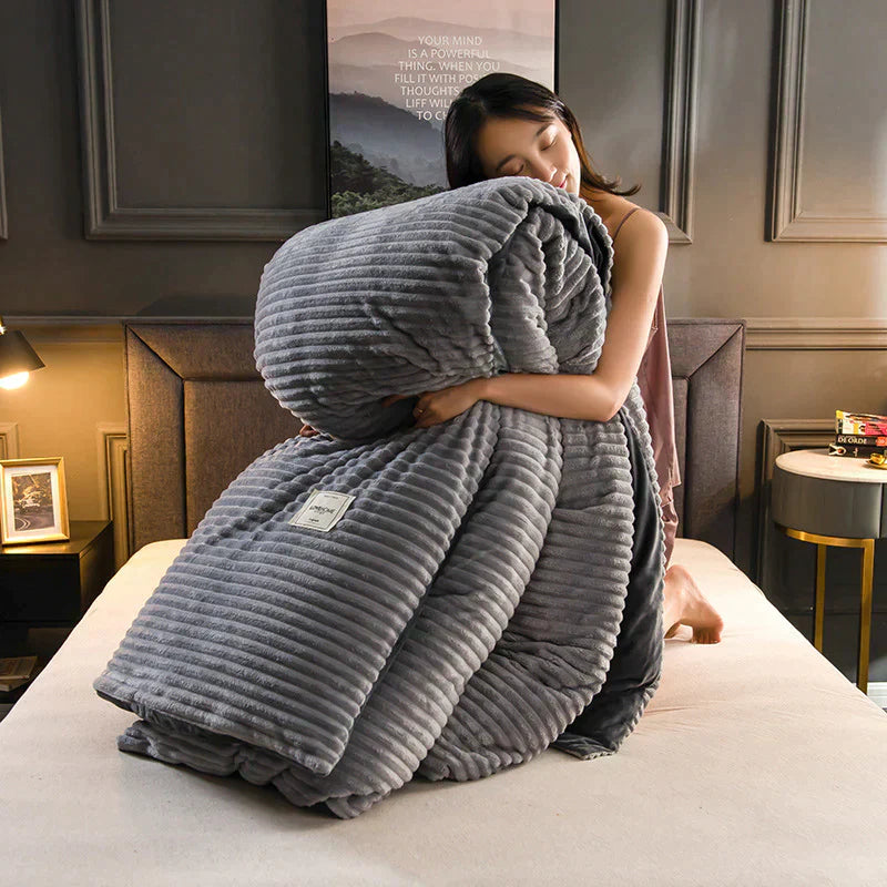 Luxurious and Comfortable Duvet Cover - DreamWeave-Gray-59.06 × 78.74 in including 2 pillowcases-Nora Luxe