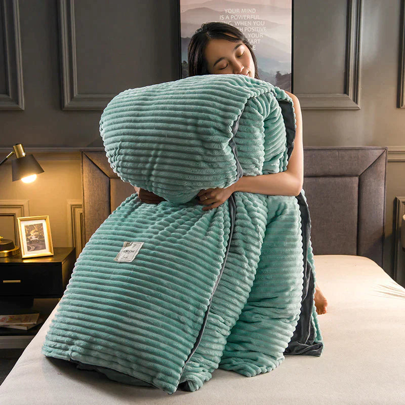 Luxurious and Comfortable Duvet Cover - DreamWeave-Light Blue-59.06 × 78.74 in including 2 pillowcases-Nora Luxe