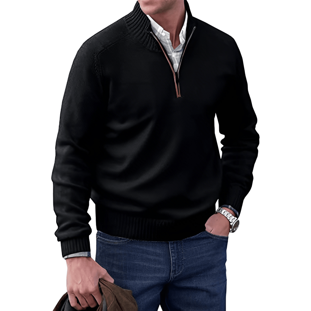 Luxurious and Comfortable Men's Sweater - Logan-Black-M-Nora Luxe