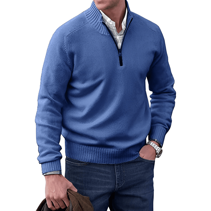 Luxurious and Comfortable Men's Sweater - Logan-Blue-M-Nora Luxe