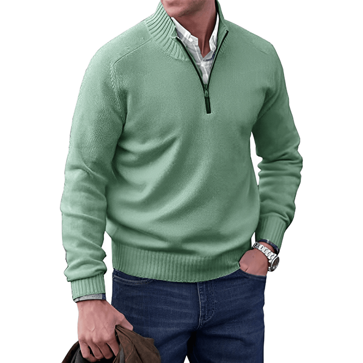 Luxurious and Comfortable Men's Sweater - Logan-Green-M-Nora Luxe
