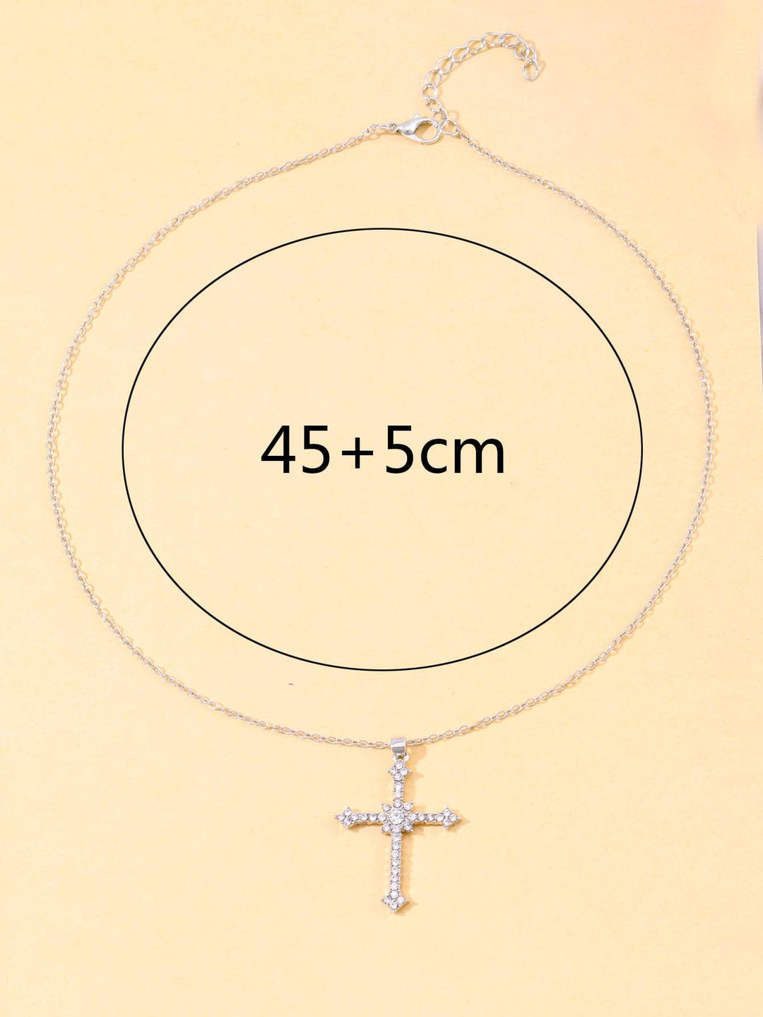 LUXURIOUS CROSS PENDANT NECKLACE WITH ZIRCON CRYSTAL-Nora Luxe