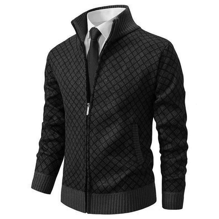Luxurious Knitted Men's Sweater - Oliver-Black-XS-Nora Luxe