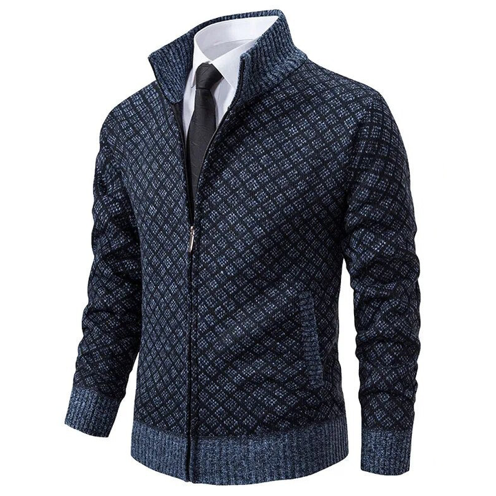 Luxurious Knitted Men's Sweater - Oliver-Blue-XS-Nora Luxe