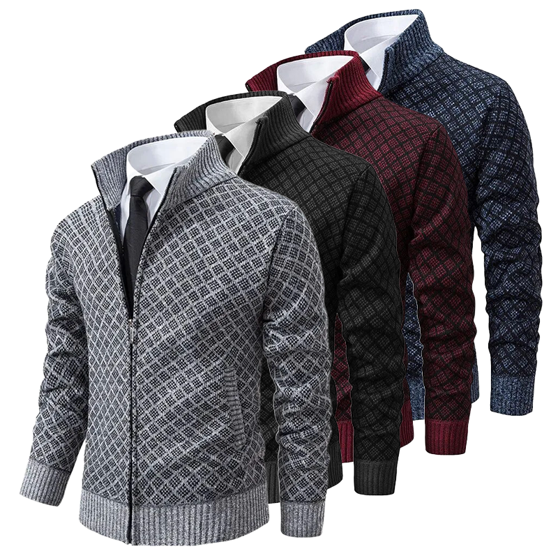 Luxurious Knitted Men's Sweater - Oliver-Gray-XS-Nora Luxe