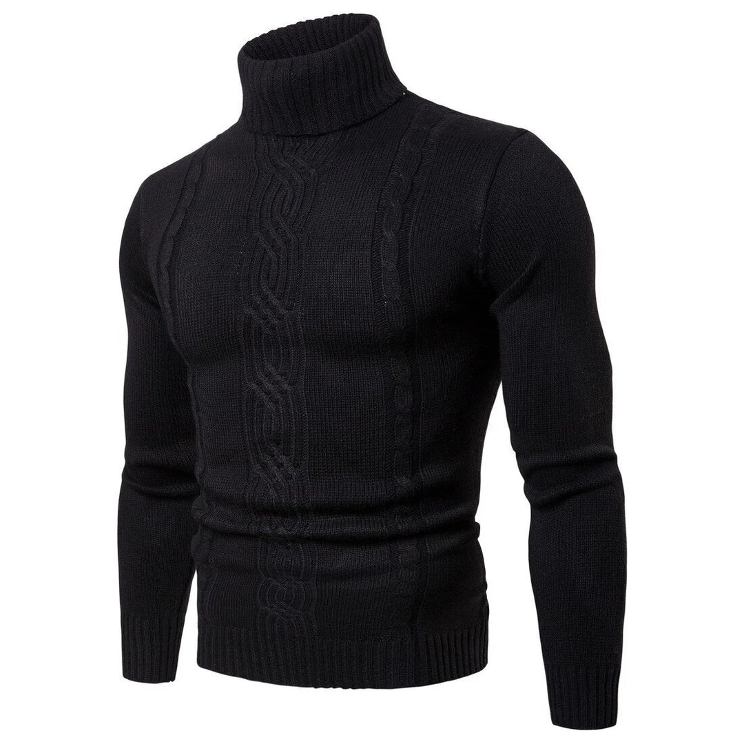 Luxurious men's sweater - AlpineEdge-Black-S-Nora Luxe
