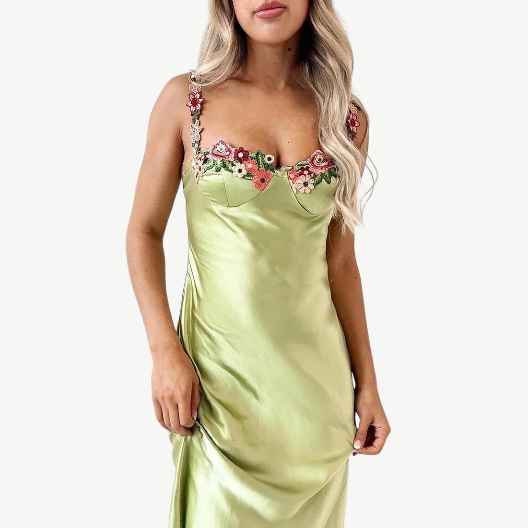 Luxurious Satin Slip Dress - Celeste-Green-S-Nora Luxe