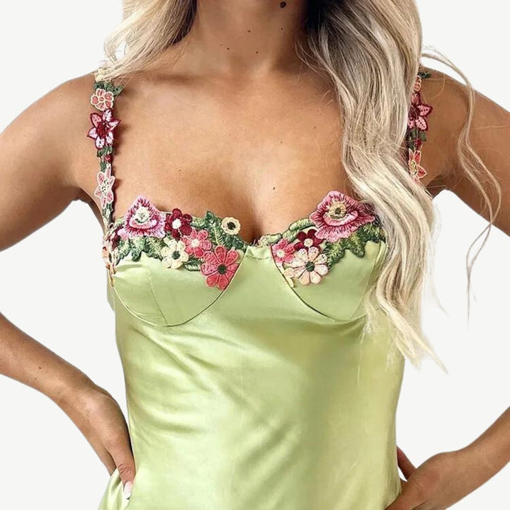 Luxurious Satin Slip Dress - Celeste-Green-S-Nora Luxe