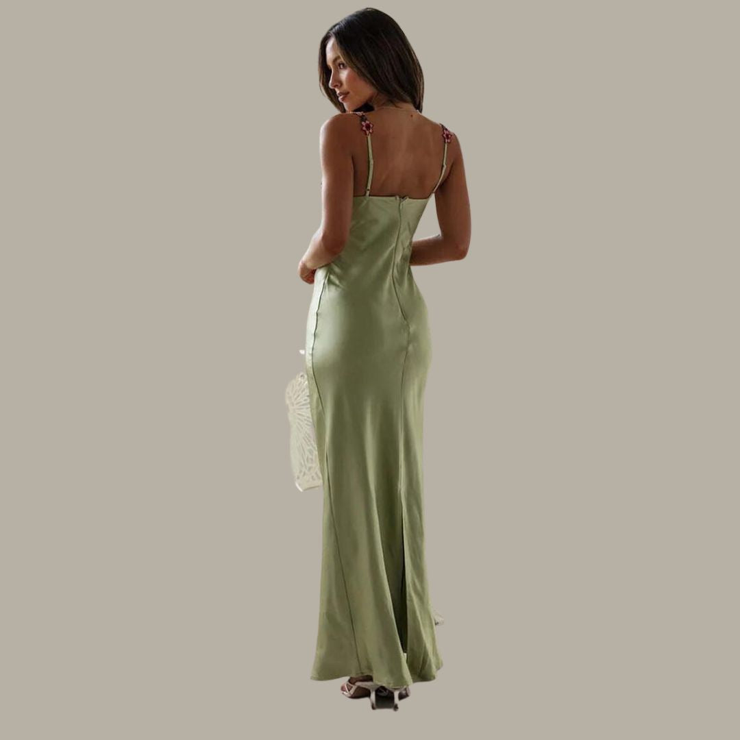 Luxurious Satin Slip Dress - Celeste-Green-S-Nora Luxe
