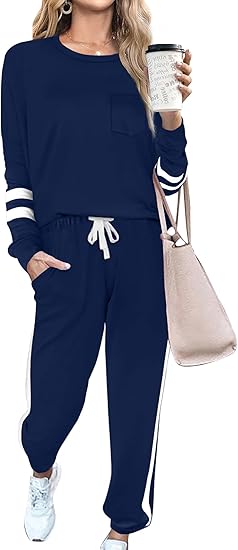 Luxury 2-Piece Jogging Outfit - Lisa-Dark Blue-S-Nora Luxe
