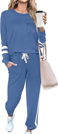 Luxury 2-Piece Jogging Outfit - Lisa-Light Blue-S-Nora Luxe