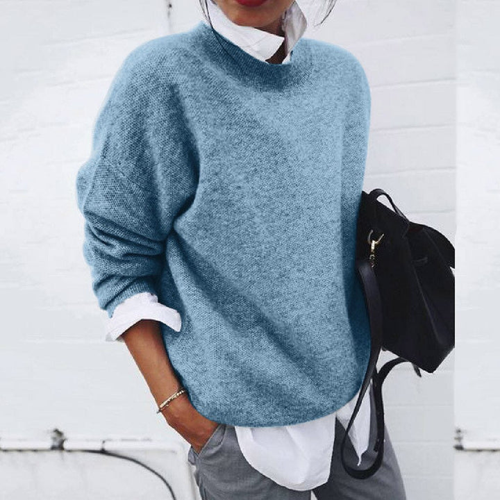 Luxury and Comfortable Cashmere Sweater - Velaria-Blue-S-Nora Luxe