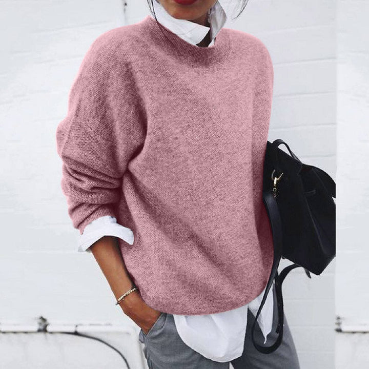 Luxury and Comfortable Cashmere Sweater - Velaria-Pink-S-Nora Luxe