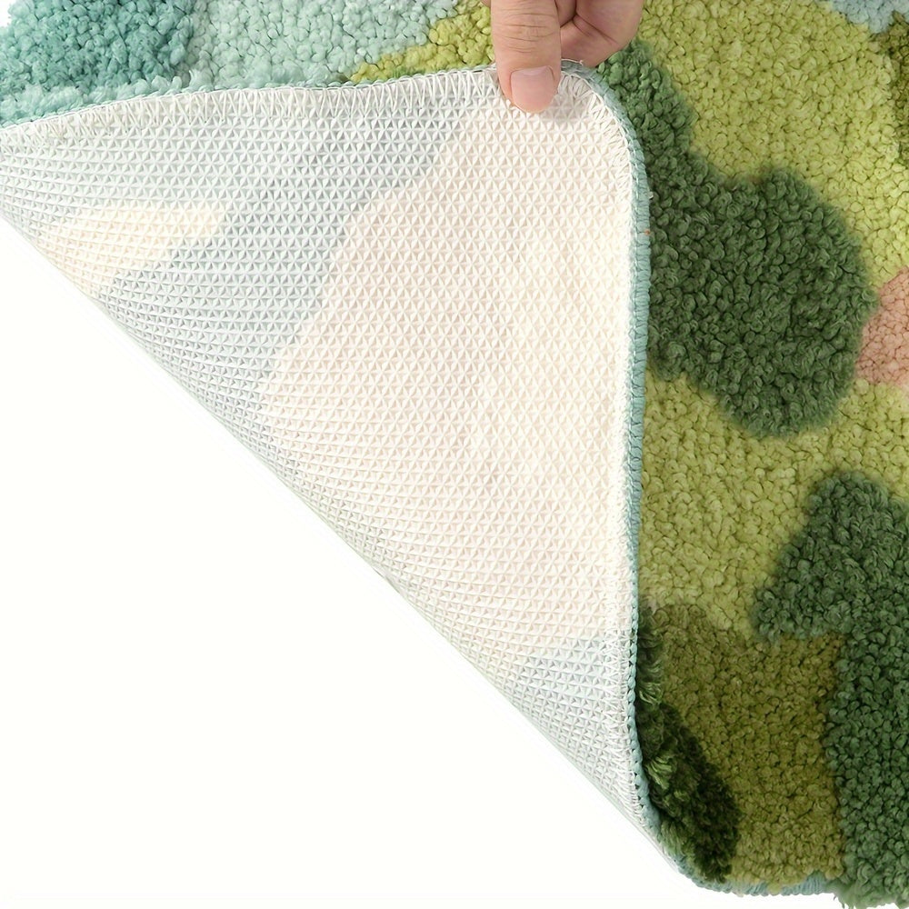 Luxury Bath Mat with Floral Pattern, Extra Soft and Absorbent - Florina-17.72 × 27.56 in-Happy Flower Forest-Nora Luxe