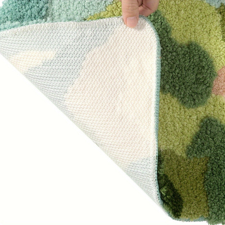 Luxury Bath Mat with Floral Pattern, Extra Soft and Absorbent - Florina-17.72 × 27.56 in-Happy Flower Forest-Nora Luxe