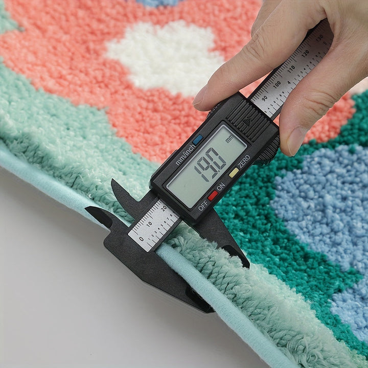Luxury Bath Mat with Floral Pattern, Extra Soft and Absorbent - Florina-17.72 × 27.56 in-Happy Flower Forest-Nora Luxe