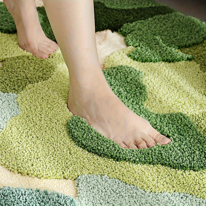 Luxury Bath Mat with Floral Pattern, Extra Soft and Absorbent - Florina-17.72 × 27.56 in-Happy Flower Forest-Nora Luxe