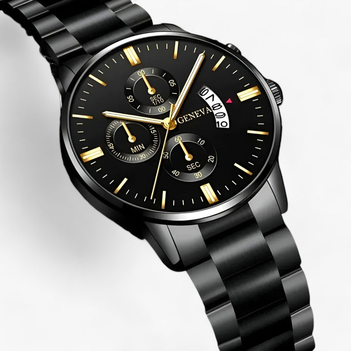 Luxury Black Quartz Men's Watch - Caspian-Nora Luxe