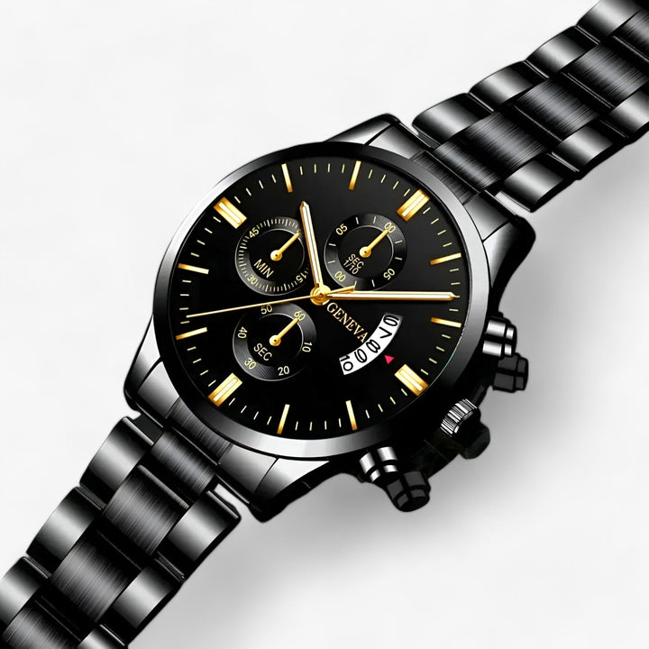 Luxury Black Quartz Men's Watch - Caspian-Nora Luxe
