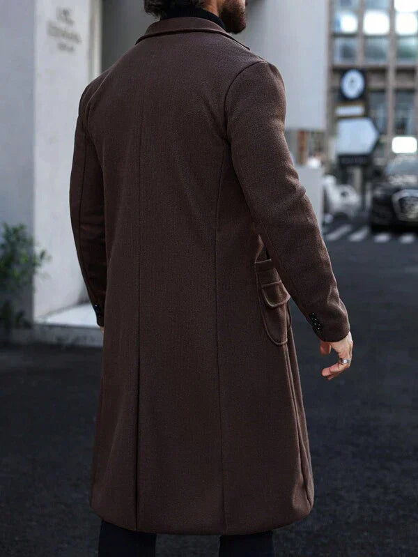 Luxury Brown Long Coat for Men - Alden-S-Nora Luxe