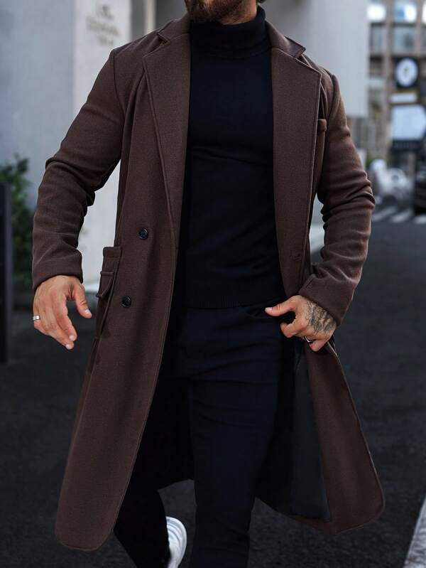 Luxury Brown Long Coat for Men - Alden-S-Nora Luxe
