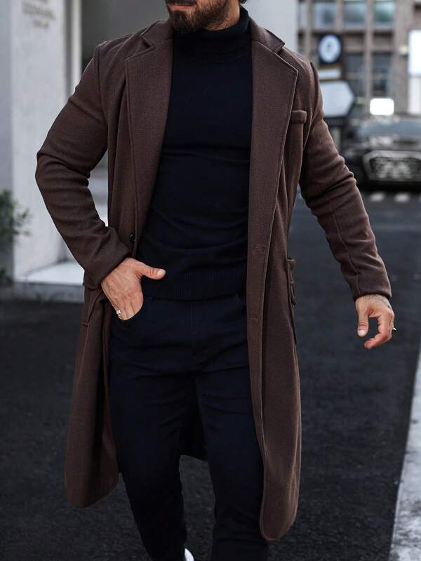 Luxury Brown Long Coat for Men - Alden-S-Nora Luxe