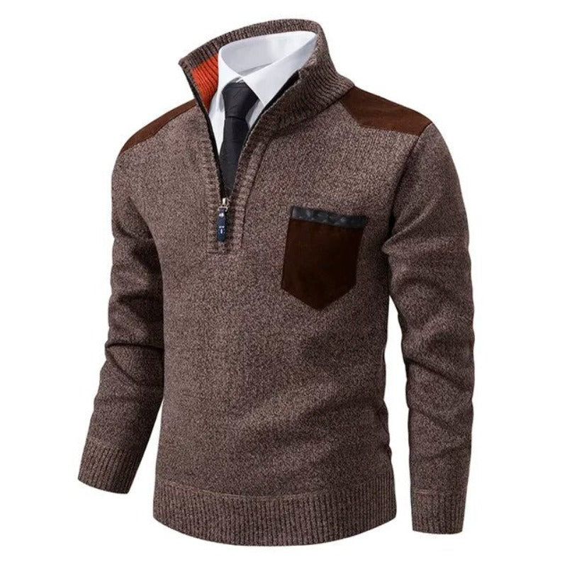 Luxury Cashmere Men's Pullover - Archer-Brown-M-Nora Luxe