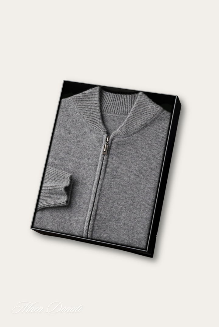 Luxury Cashmere Men's Sweater - Lucas-Gray-M-Nora Luxe