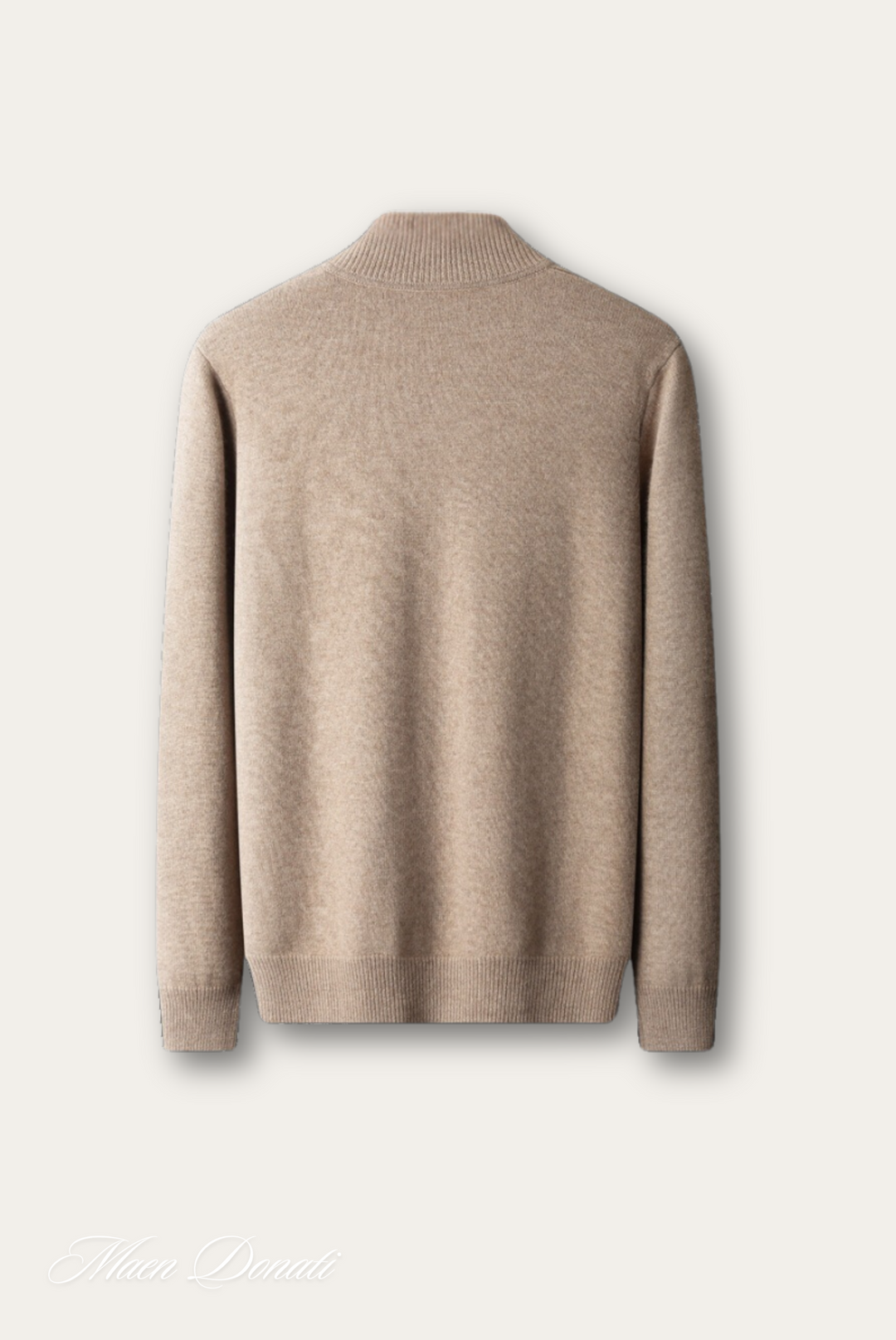 Luxury Cashmere Men's Sweater - Lucas-Light brown-M-Nora Luxe