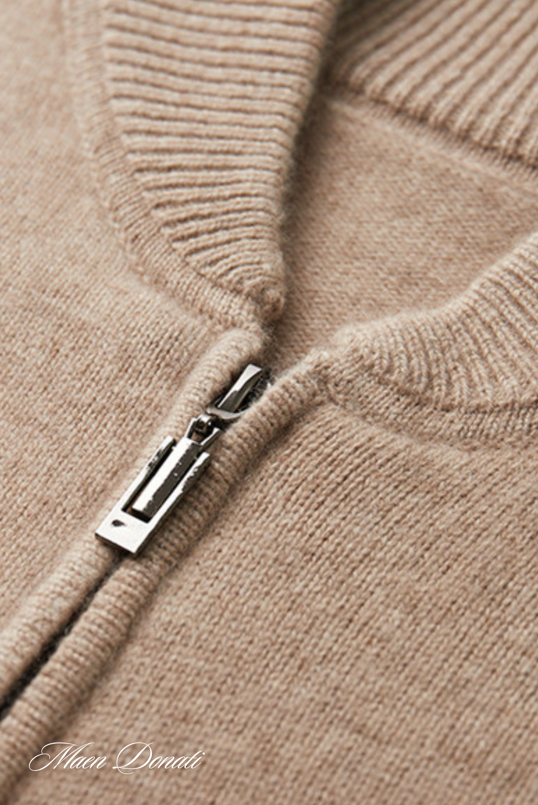 Luxury Cashmere Men's Sweater - Lucas-Light brown-M-Nora Luxe