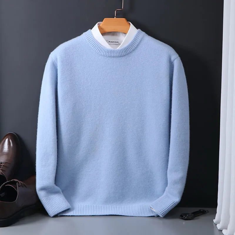 Luxury Cashmere Sweater - Tobias-Light Blue-XS-Nora Luxe