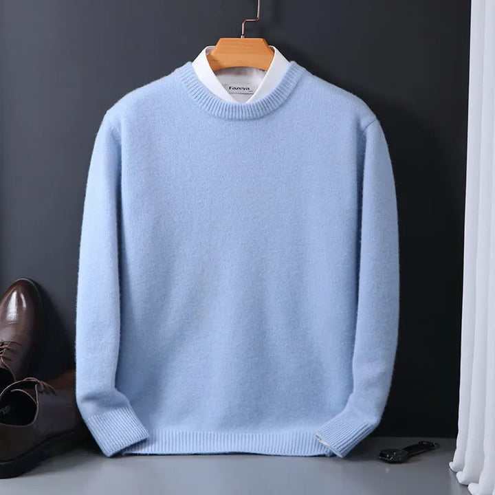 Luxury Cashmere Sweater - Tobias-Light Blue-XS-Nora Luxe
