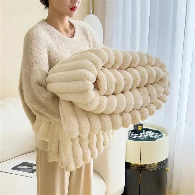 Luxury Comfort Blanket - CozyWrap-Broken White-Nora Luxe