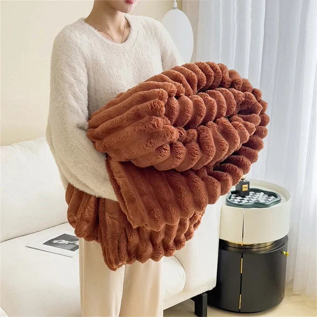 Luxury Comfort Blanket - CozyWrap-Caramel-Nora Luxe