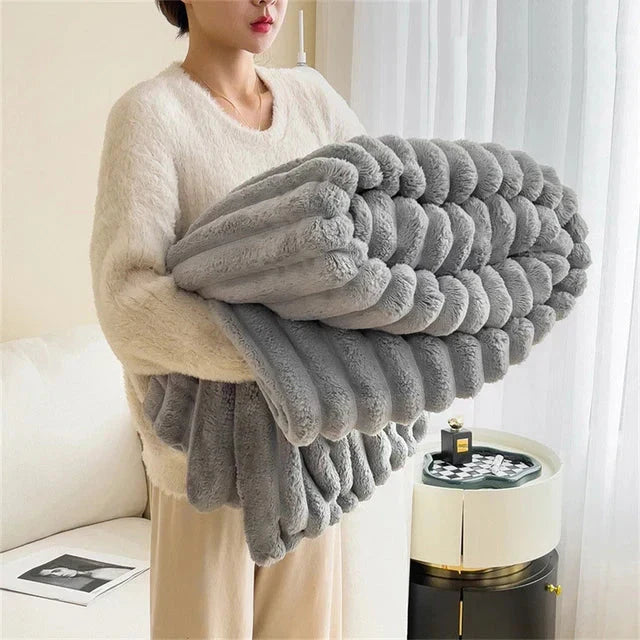 Luxury Comfort Blanket - CozyWrap-Silver Gray-Nora Luxe