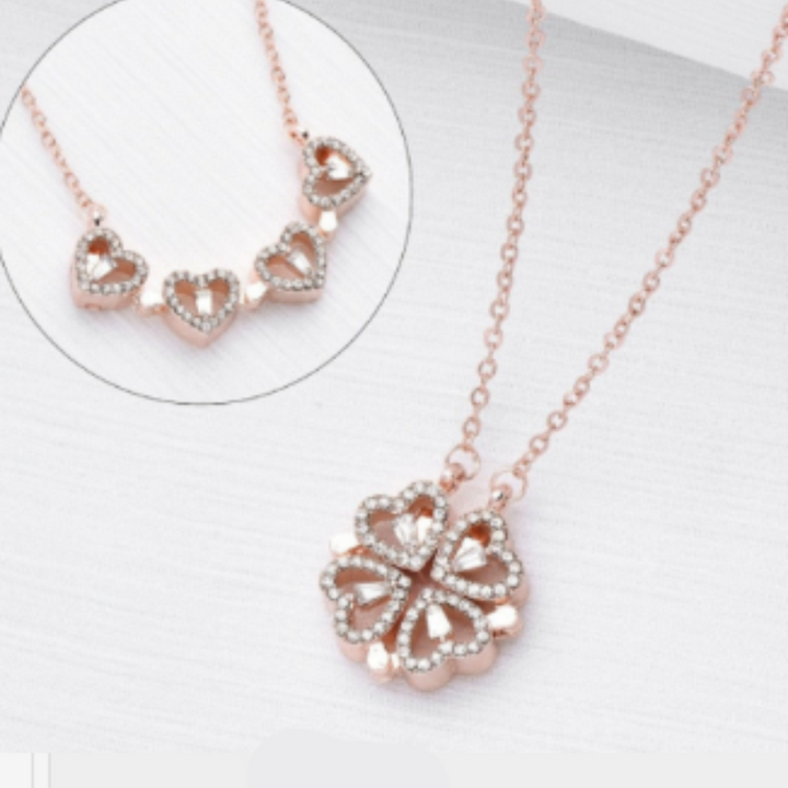 Luxury Diamond Necklace - Livia-Gold with Roses-Nora Luxe