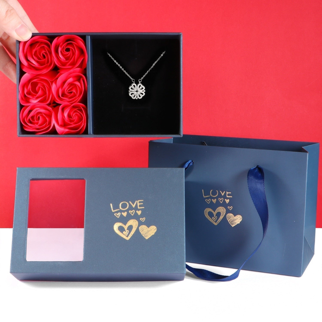 Luxury Diamond Necklace - Livia-Silver With Roses-Nora Luxe