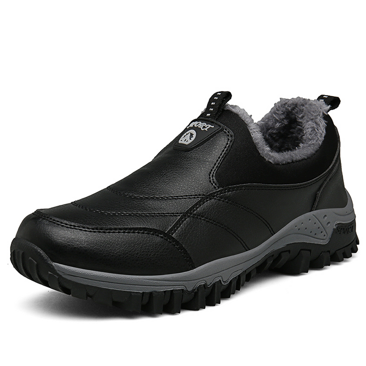 Luxury Ergonomic Men's Slip-Ons - Elias Comfort Fit-Black Lined-4.5-Nora Luxe