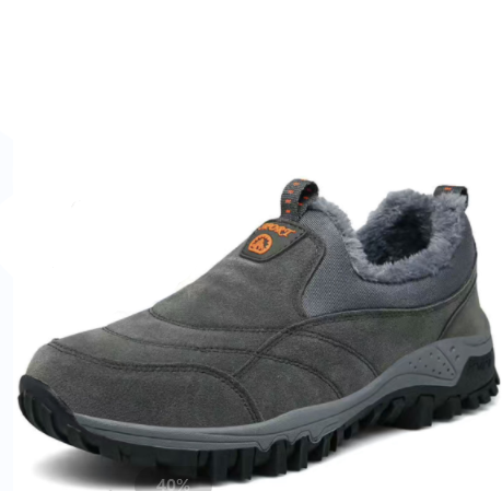 Luxury Ergonomic Men's Slip-Ons - Elias Comfort Fit-Gray Lined-4.5-Nora Luxe