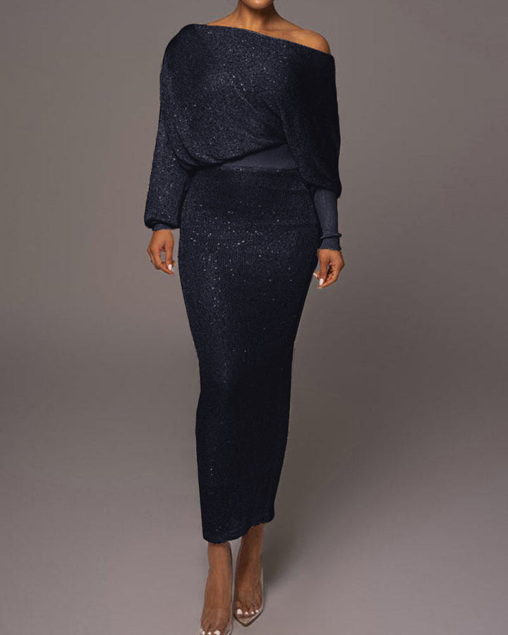 Luxury Evening Dress - Evelina-Blue-S-Nora Luxe